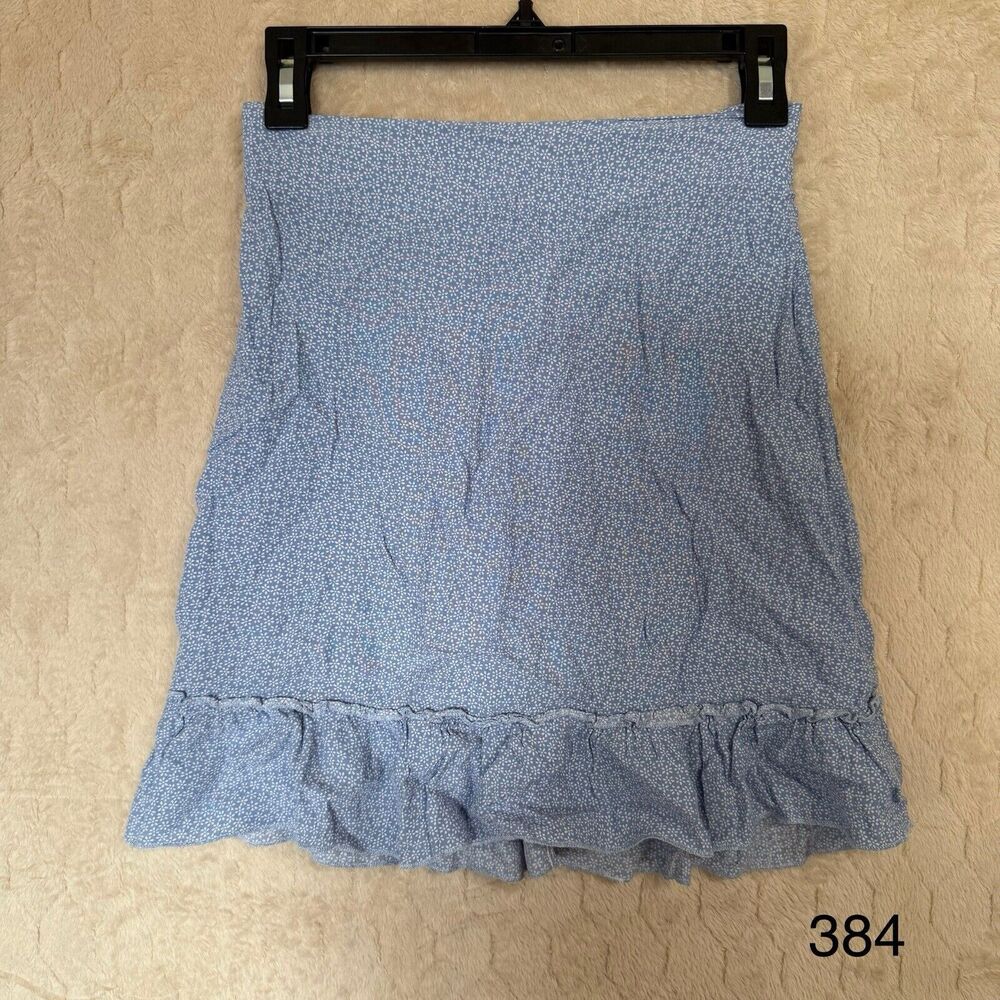 Brandy Melville‎ Blue Floral Ruffle Skirt One Size Made In Italy Boho